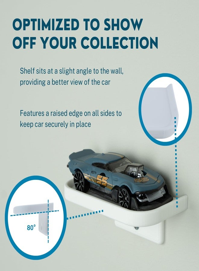 matterform Model Car Wall Mount Shelf (5 Pack) for Hot Wheels & Matchbox | Floating Wall Display Compatible with 1/64 Scale Diecast Toy Cars | Holds Individual Model Cars - Image 3